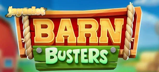 Tampilan visual permainan slot Barn Busters dengan tema peternakan yang ceria